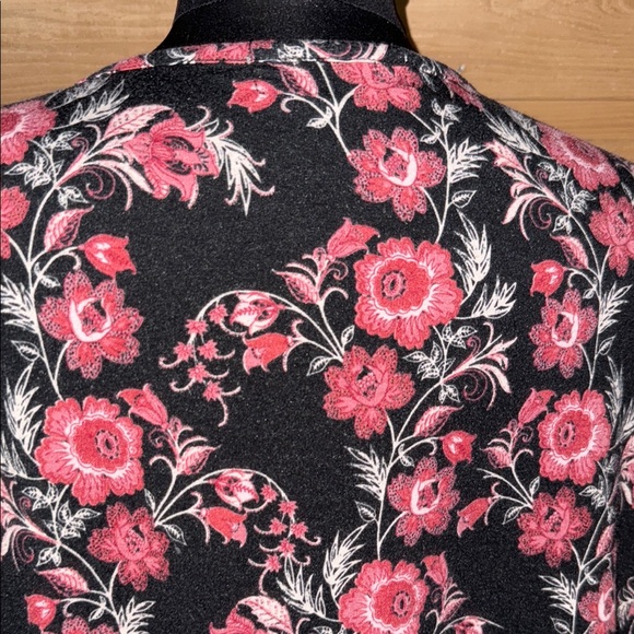 Almost Famous Black and Red Floral Blouse whimsigoth festival boho cottagecore - Picture 7 of 10
